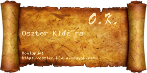 Oszter Klára névjegykártya