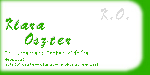 klara oszter business card